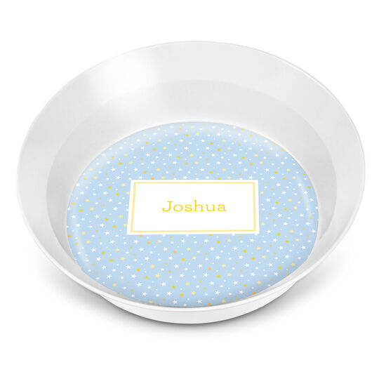 Light Blue Twinkle Stars Children's Melamine Bowl